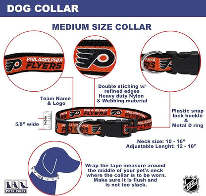 Pets First NHL Collar for Dogs & Cats. Adjustable, Cute, & Stylish! The Ultimate Hockey Fan Collar!