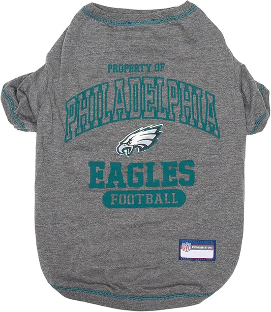 NFL Philadelphia Eagles Dog T-shirt Large. - Licensed Shirt for Pets Team Colored with Team Logos- Premium Stretchable Materials for the comfort of your Dog & Cat