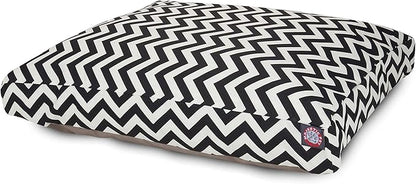 Majestic Pet Chevron Rectangle Dog Bed Washable – Non Slip Comfy Pet Bed – Crate Bed with Removable Washable Cover – Kennel Bed for Sleeping, Polyester Fiber, Small, Black