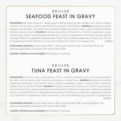 Purina Fancy Feast Grilled Wet Cat Food Seafood Collection in Wet Cat Food Variety Pack - (Pack of 24) 3 oz. Cans