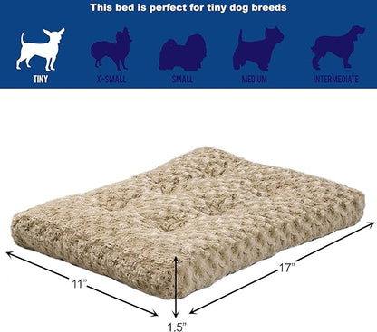 MidWest Homes for Pets XXS QuietTime Deluxe Mocha Ombre Swirl Plush Pet Bed, Machine Washable, Non-Skid Bottom, Soft Crate Mat for 18-inch Crates