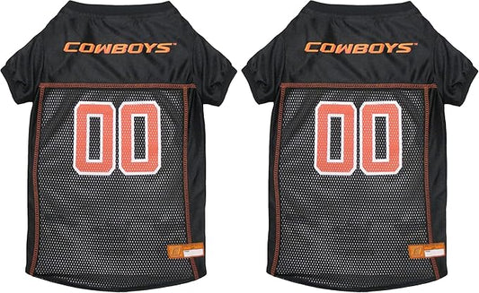 NCAA College Oklahoma State Cowboys Mesh Jersey for Dogs & Cats, Medium. Licensed Big Dog Jersey with Your Favorite Football/Basketball College Team (Pack of 2)