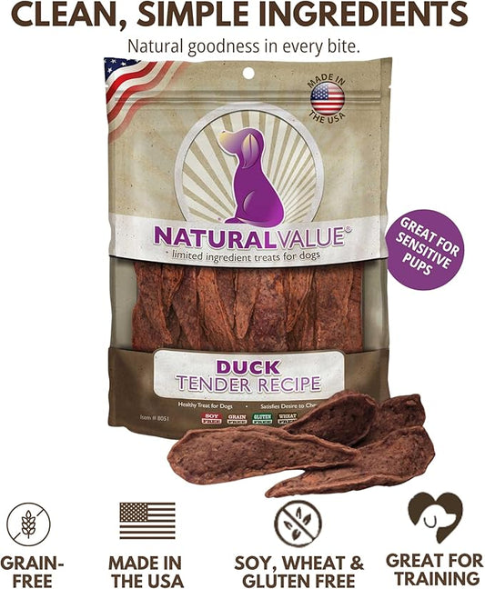 Loving Pets Natural Value All Natural Soft Chew Duck Tenders Dog Treat, 14-Ounce (8051)