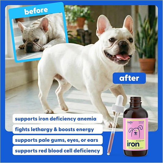 Taily AminoPets Liquid Iron Supplements for Dogs, Cats | Supports Anemia, Low Enery Levels and Lethargy | For Dogs, Puppies, Cats, and Kittens - Made in USA