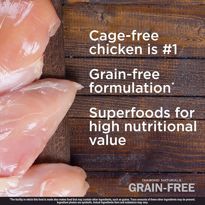 Diamond Naturals Grain-Free Formulation Real Meat Quality Protein Dry Dog Food with Cage-Free Chicken and Sweet Potato for All Life Stages 14lb