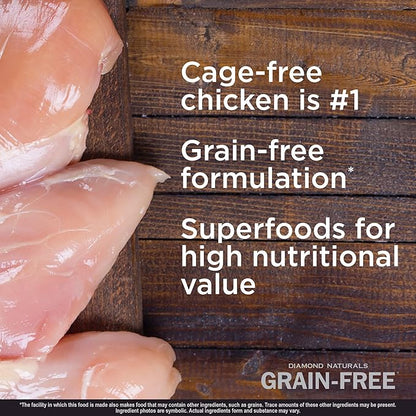 Diamond Naturals Grain Free Real Meat Recipe Premium Dry Dog Food With Real Cage Free Chicken 28Lb