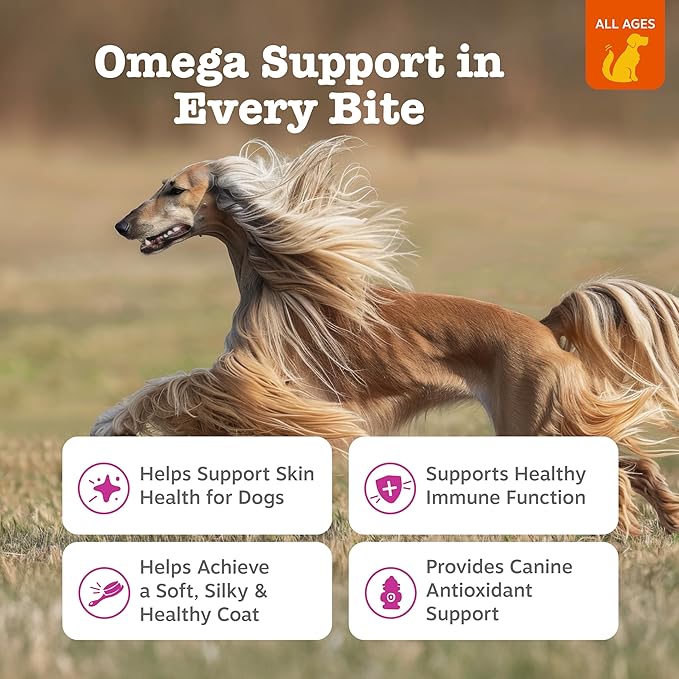 Zesty Paws Omega 3 Fish Oil for Dogs - Zesty Paw Dog Vitamins and Supplements for Hip, Joint & Skin, Bacon (90 Chews)
