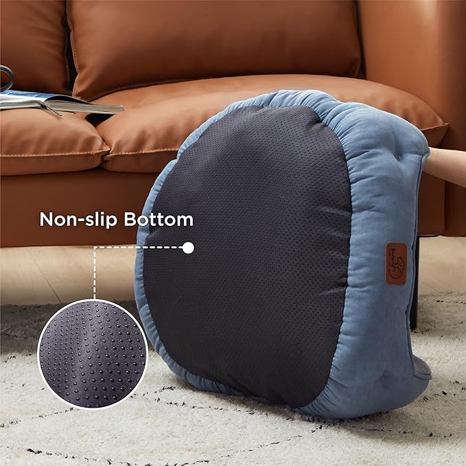 Bedsure Dog Beds for Small Dogs - Round Cat Beds for Indoor Cats, Washable Pet Bed for Puppy and Kitten with Slip-Resistant Bottom, 25 Inches, Frost Blue
