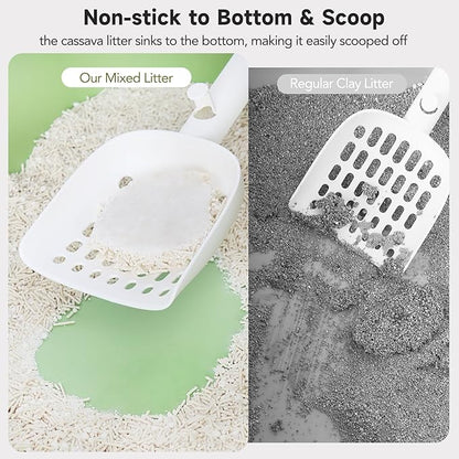 Non-Stick Ultra Clumping Tofu Cat Litter with Tapioca, Odor Control Low Tracking Kitty Litter Pellets, Plant-Base Natural Ingredients Cat-Litter, Last Twice as Long as Clay Litter, 9lbs X 1Pack