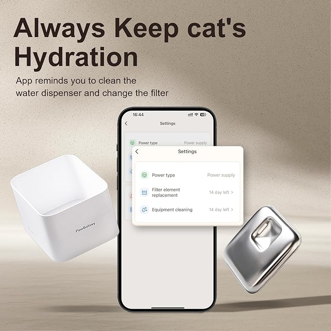 WiFi Cat Water Fountain with App Control 4L/135oz Cordless Stainless Steel Pet Fountain with 3 Washable Filters, 4 Modes & Motion Sensor, Ultra-Quiet BPA-Free Indoor Dog and Cat Dispenser