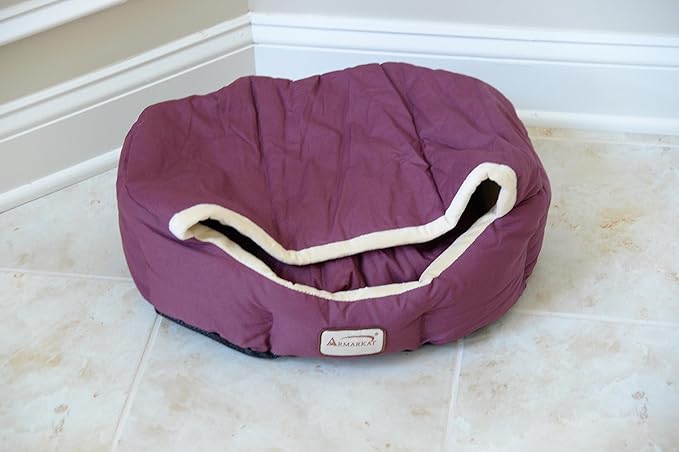 Cat Bed in Orange and Beige