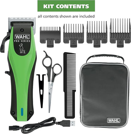 Wahl Pro Series Lithium Ion Cordless Dog Grooming Kit – Rechargeable, Heavy-Duty Dog Clippers for Thick Coats – Model 3025854