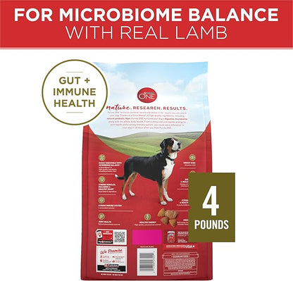 Purina ONE Dry Dog Food Lamb and Rice Formula - (Pack of 4) 4 lb. Bags