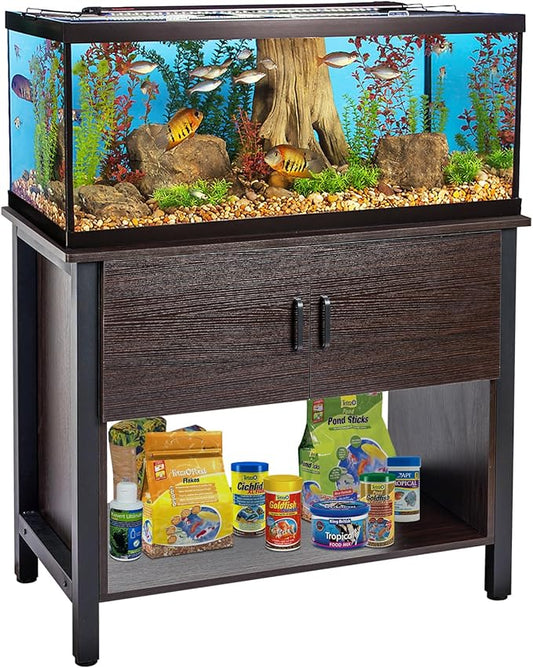 Aquarium Stand with Cabinet for Fish Tank Metal Stand Storage,40 Gallon Fish Tank Stand,Turtle Reptile Terrariums 36.6" x 18.9" x 30.7"