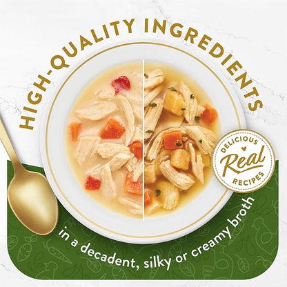 Purina Fancy Feast Chicken Broth Complement Lickable Grain Free Wet Cat Food Variety Pack - (Pack of 12) 1.4 oz. Pouches
