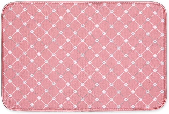 Bone Dry Machine Washable, Ultra Absorbent Pet Mat, 12x18, Rose Trellis Print