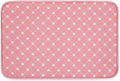 Bone Dry Machine Washable, Ultra Absorbent Pet Mat, 12x18, Rose Trellis Print