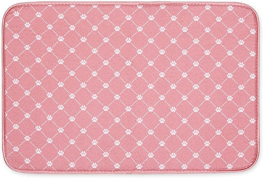 Bone Dry Machine Washable, Ultra Absorbent Pet Mat, 12x18, Rose Trellis Print