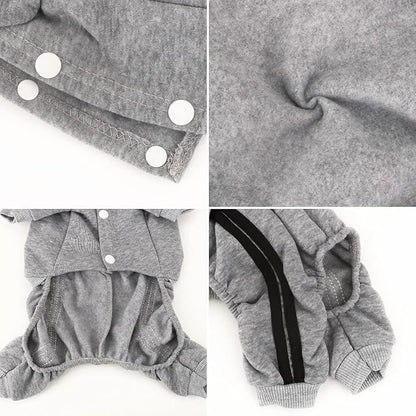 Dog Hoodie Security Clothes 4 Legs Jumpsuit Sweatshirt Hoodies Soft & Warm Dog Outfit Pullover Dog Winter Clothes Sweater for Small Medium Large Dogs Cats (Gray, X-Large)