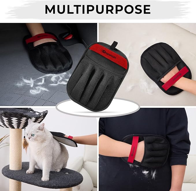 Pet Hair Remover for Laundry, Pet Hair Remover Glove (2 Pack) – Reusable Electrostatic Pet Hair Removal Mitt for Couch, Carpet, Car Seat & Laundry – Cat & Dog Fur Cleaning Tool for Furniture