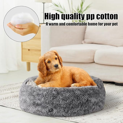FORMYCATIE Cat Beds for Indoor Cats,Cat Cave for Puppy and Kitty,Calming Small Dog Bed for Small Dogs with Cover Cave,Cozy Warming Fluffy Washable Anti-Slip Pet Sleeping Bag (20 * 20inch,Grey)
