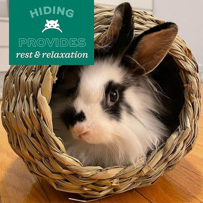 Oxbow Timothy Hay Mat – Edible Habitat Accessory for Rabbits, Guinea Pigs, Chinchillas & Rats – Hand-Woven Natural Mat and Chew, Cage Enrichment for Dental Health, Comfort & Instinctual Play, Medium