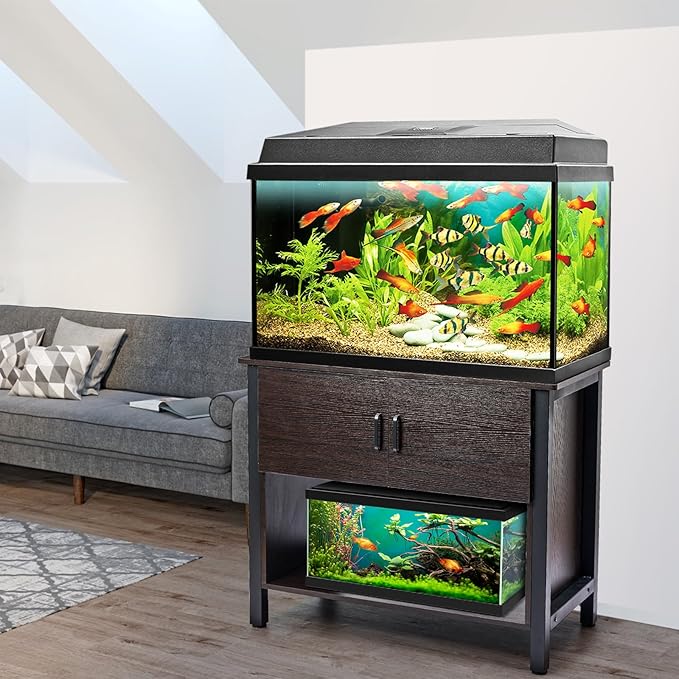 Aquarium Stand with Cabinet for Fish Tank Metal Stand Storage,40 Gallon Fish Tank Stand,Turtle Reptile Terrariums 36.6" x 18.9" x 30.7"