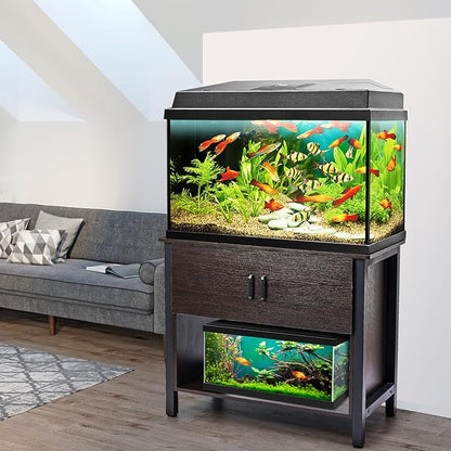 Aquarium Stand with Cabinet for Fish Tank Metal Stand Storage,40 Gallon Fish Tank Stand,Turtle Reptile Terrariums 36.6" x 18.9" x 30.7"