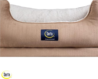 Serta Orthopedic Cuddler Dog Bed for Pets – Desert Sand (X-Large)