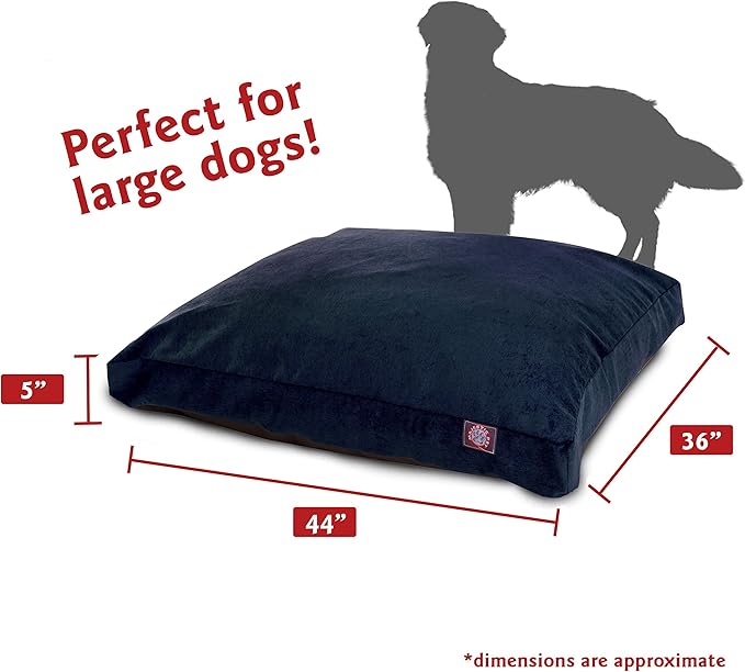 Majestic Pet Villa Rectangle Dog Bed Washable – Non Slip Comfy Pet Bed – Crate Bed with Removable Washable Cover – Kennel Bed for Sleeping, Polyester Fiber, Large, Navy