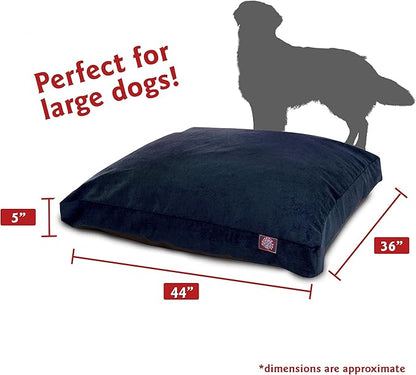 Majestic Pet Villa Rectangle Dog Bed Washable – Non Slip Comfy Pet Bed – Crate Bed with Removable Washable Cover – Kennel Bed for Sleeping, Polyester Fiber, Large, Navy