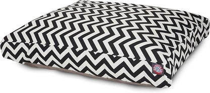 Majestic Pet Chevron Rectangle Dog Bed Washable – Non Slip Comfy Pet Bed – Crate Bed with Removable Washable Cover – Kennel Bed for Sleeping, Polyester Fiber, Medium, Black