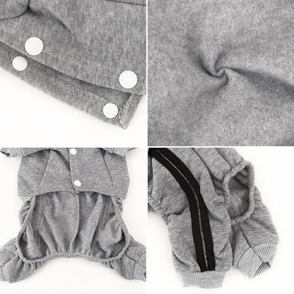 Dog Hoodie Security Clothes 4 Legs Jumpsuit Sweatshirt Hoodies Soft & Warm Dog Outfit Pullover Winter Clothes Dog Sweater for Small Medium Large Dogs Cats (Gray, Large)