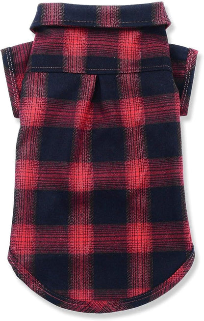 Koneseve Dog Shirt, Pet Plaid Clothes Shirt T-Shirt, Sweater Bottoming Shirt for Small Dog Cat Puppy Grid Adorable Wearing Stylish Cozy Halloween,Christmas Costumes (Red;M/Medium)