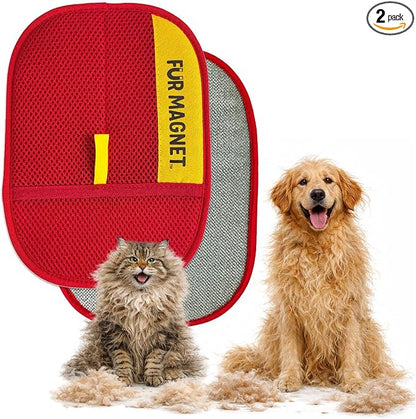 Pet Hair Removal Glove for Dogs and Cats, Electrostatic Magic Brush Tool for Furniture, Couch, Carpet, Car, Clothing, Reusable, Washable Lint Remover - 2 Pack