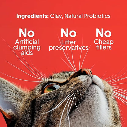 Boxie® Extra Strength 35 Day Odor Control Clumping Clay Cat & Kitty Litter 28lb, 99.9% Dust-Free, Probiotic Formula, Long-Lasting, Veterinarian Approved, Easy Scooping for Multi-Cat Homes