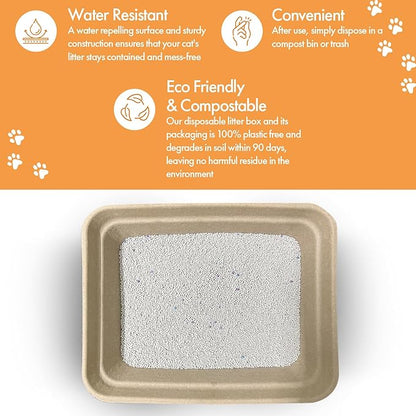 Disposable Litter Boxes (Brown, Large 6-Pack)