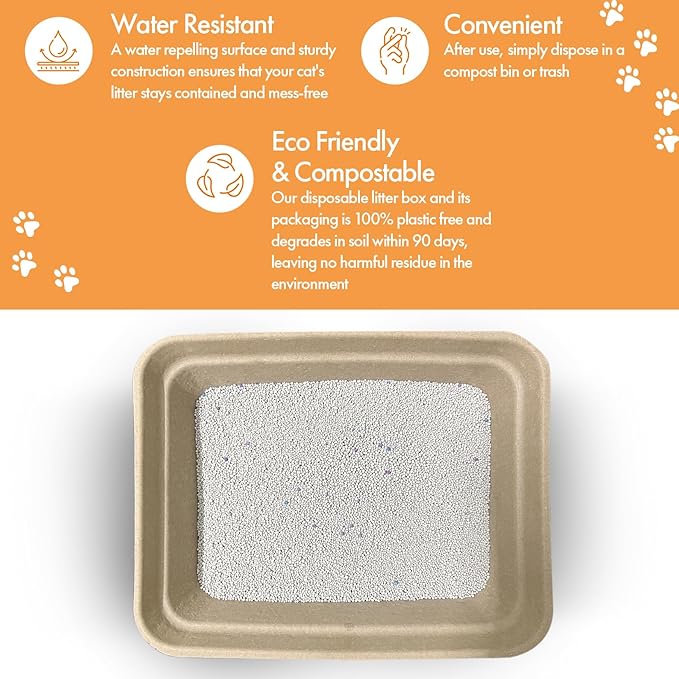 Disposable Litter Boxes (Brown, Large 8-Pack)