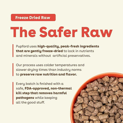 Pupford Good Dog Food, Freeze-Dried Raw, High-Protein, Superfood Ingredients, Vet-Approved, No Fillers or Artificial Additives (Beef Recipe, 25 oz)