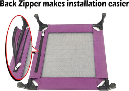 Pozico Elevated Pet Bed with Breathable Mesh for Small Cat and Dog, Raised Cooling Pet Cot for Puppy and Kitty, 18.9x18.9 inch (Purple Bed)