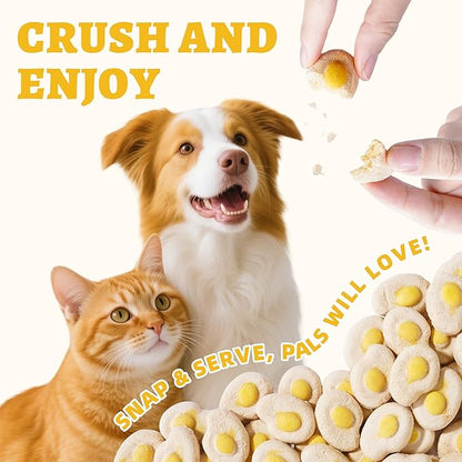 Wellix Freeze-Dried Treats for Dogs and Cats - SunnyBites Freeze Dried Chicken Cat Treats for Indoor Cats - Supports Immunity&Gut Healthy for Training Kitten Snack 3.5oz