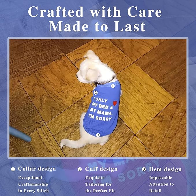 Stylish Cotton Dog Shirt with Print, Soft & Breathable, All-Season Comfort, Fits Most Breeds - Perfect Pet Apparel for Small, Medium, Large Dogs.Blue&4XL