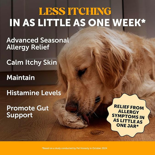 Dog Allergy + Itch Relief Max Strength Chews – Probiotic Supplement for Dogs with Colostrum, Omega Fatty Acids – Supports Seasonal Allergy Relief, Healthy Skin, Coat & Immune System (Chicken, 90ct)
