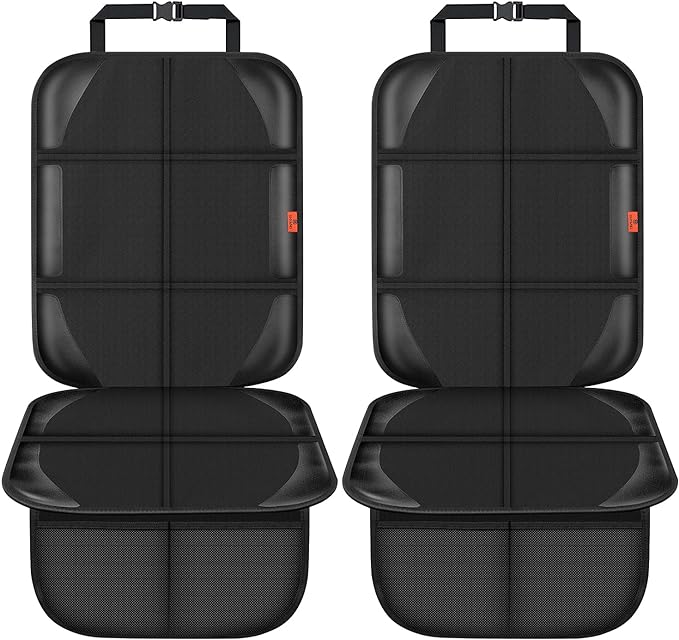 XHYANG Car Seat Protector,Auto Car Seat Protectors Baby Carseat Waterproof & Durable 600D Fabric for Child Baby Car Seat Mat Vehicle Pet Cover 2 Storage Pockets (2 Pack)