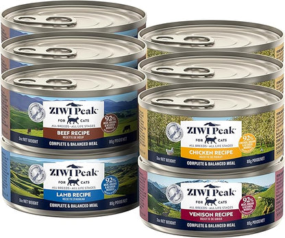 ZIWI Peak Wet Cat Food Variety Pack - Beef, Chicken, Lamb, Venison, (3oz Cans - Pack of 12)