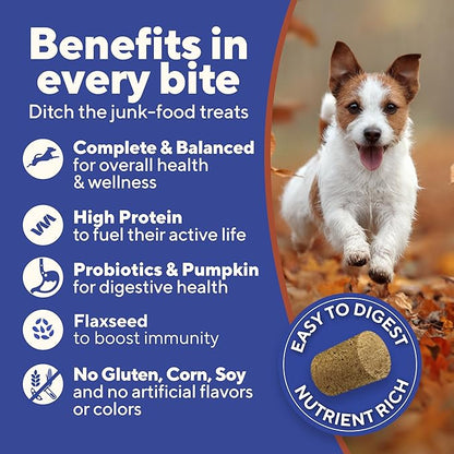 Dave's Pet Food Freeze Dried Venison Treats for Dogs with Pumpkin Fiber & Probiotics, Easy to Digest, Complete & Balanced Nutritious, Freeze Dried Dog Food Topper, USA Made (10 oz)