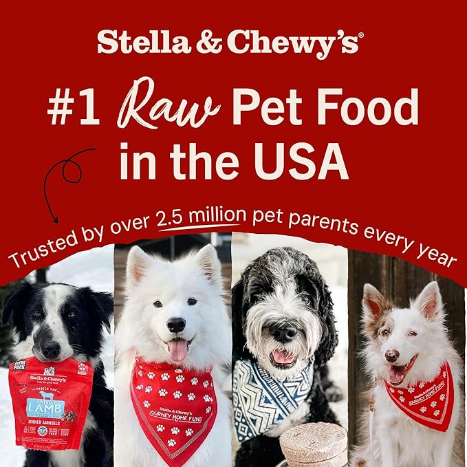 Stella & Chewy's Freeze-Dried Raw Surf & Turf Meal Mixers - Dog Food Topper and Mixer - Made with 95% Grass-Fed Beef & Wild-Caught Salmon - Perfect for Picky Eaters - Grain-Free - 3.5 oz