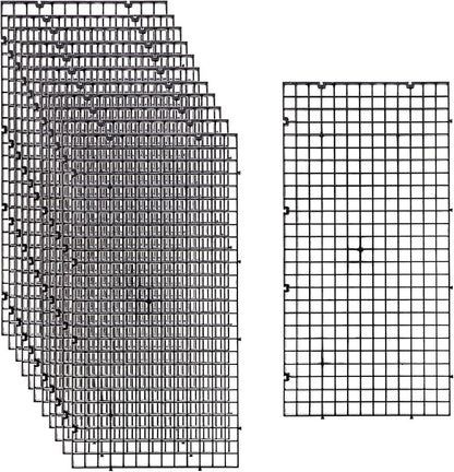 ALEGI 12 Pcs Aquarium Fish Tank Divider Plastic Egg Crate Aquarium Filter Bottom Tray Grid Isolation Board Partition Net Pane Separator (S 12pcs Black)