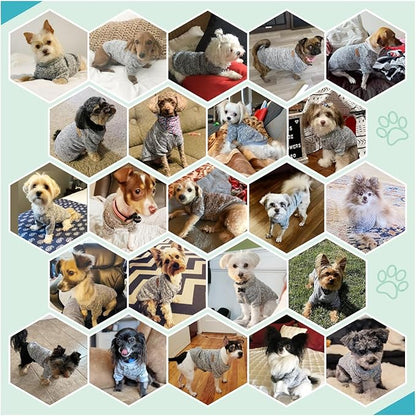 Jecikelon Dog Clothes Dogs Sweater Soft Puppies Clothing Winter Puppy Sweaters Warm Outfit for Dogs Small XXS XS Cat Apparel (Small, Grey)