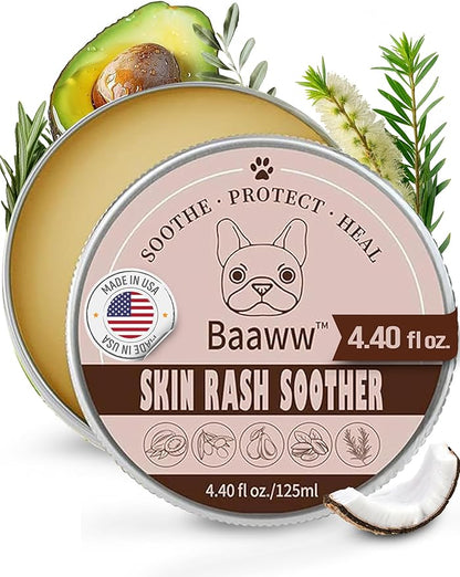 Dog Skin Irritation Treatment, Dog Red Skin, Hot Spot Soother Skin for Dogs, Anti-Itch Lotion, Allergy Relief & All-Natural Rash Cream for Dogs Soothing Relief for Dry, Itchy Coat - Cream 125ml